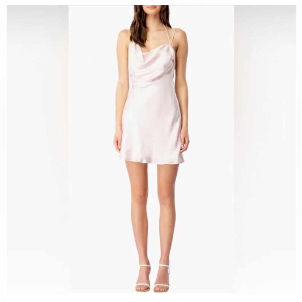 Bardot Light Pink Satin Mini Dress